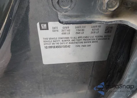 2014 Chevrolet Volt z USA, uszkodzony, nr VIN 1G1RF6E45EU158542